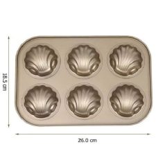 Muffin sütőforma kagyló fém - 18x26 cm 