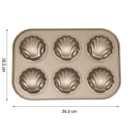 Muffin sütőforma kagyló fém - 18x26 cm 