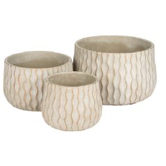   Ripple szürke-arany kaspó - 12,5x16 cm, 13,5x21,5 cm, 17x27 cm - 3 db-os szett